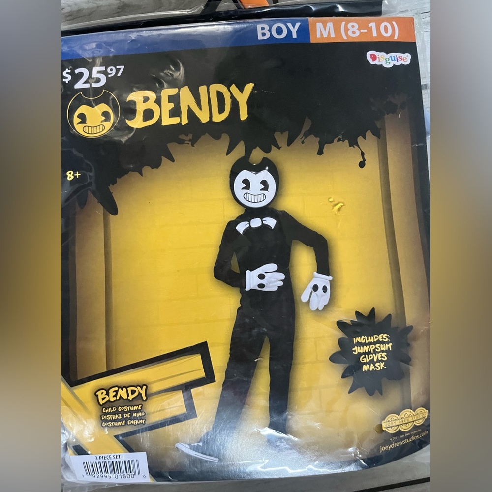 Bendy Costume with Jumpsuit and Mask